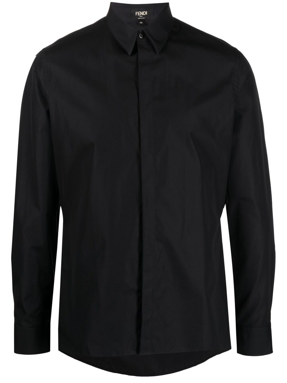 Shop Fendi long-sleeved cotton shirt with Express Delivery - FARFETCH