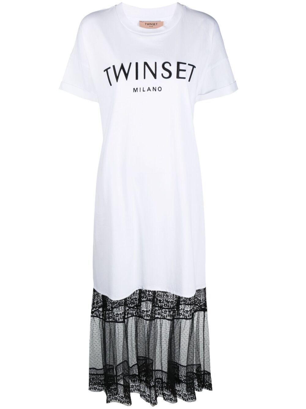 фото Twin-set платье-футболка с короткими рукавами и логотипом
