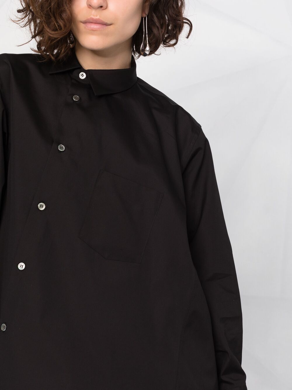 фото Comme des garçons asymmetric cotton shirt