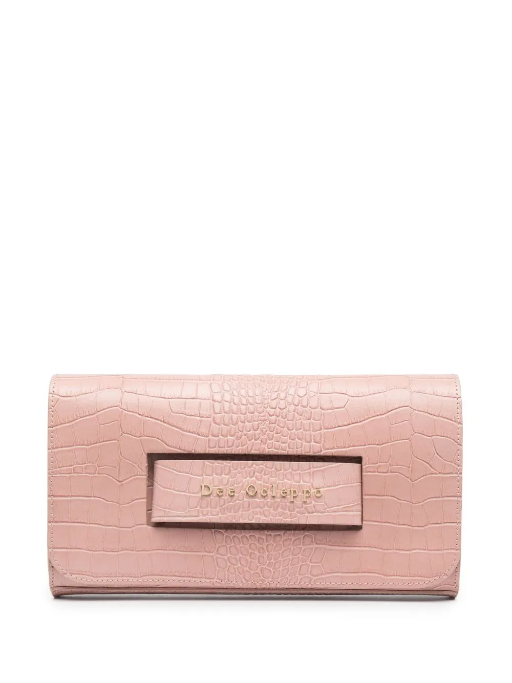 

Dee Ocleppo crocodile effect clutch - Pink