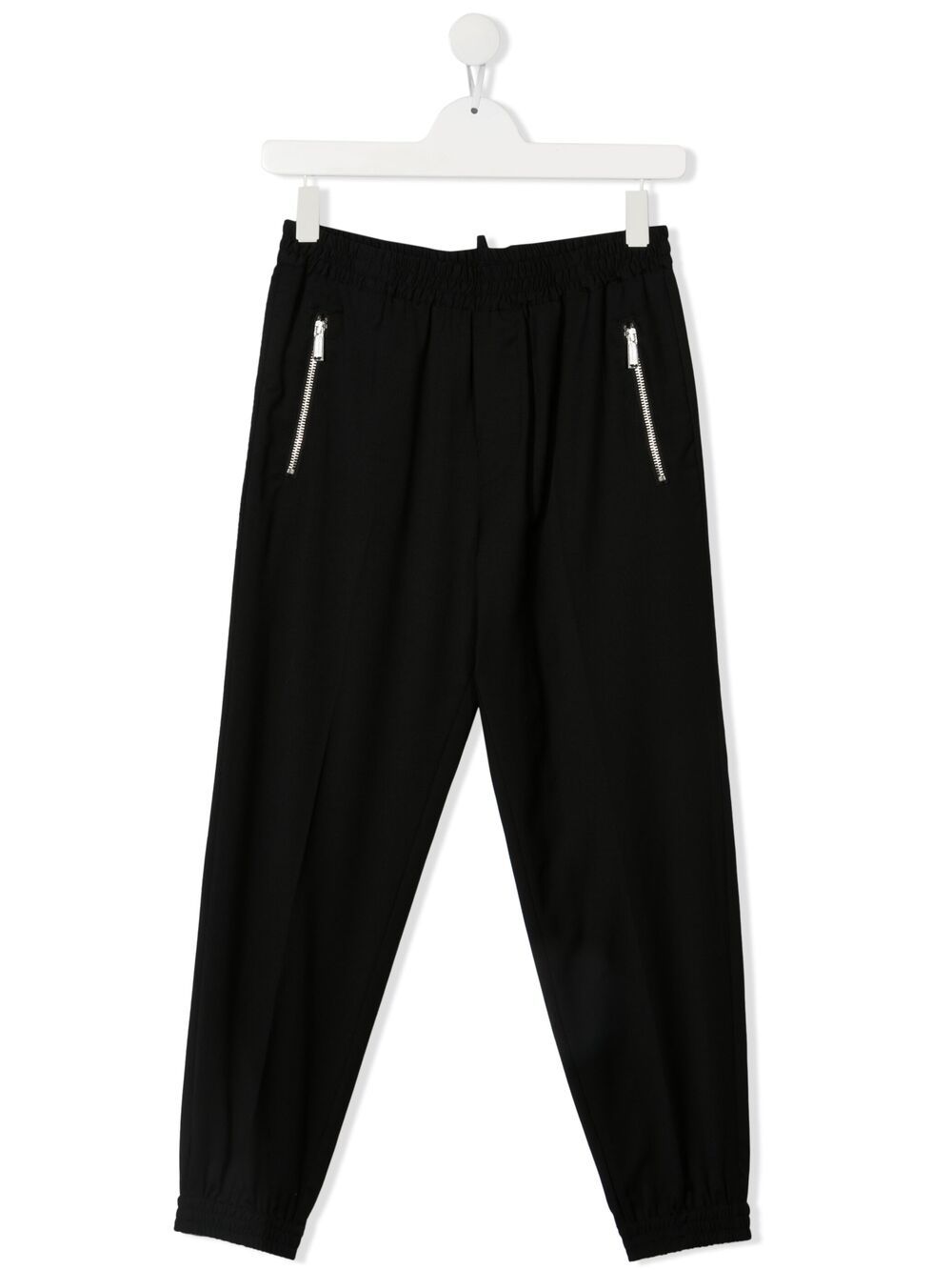 Shop Dsquared2 Teen Logo-print Woollen Trousers In Black