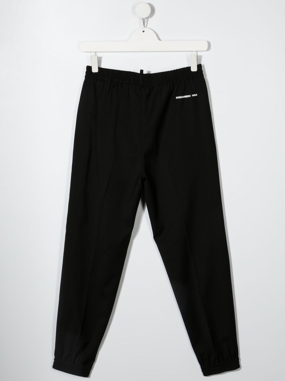 Shop Dsquared2 Teen Logo-print Woollen Trousers In Black