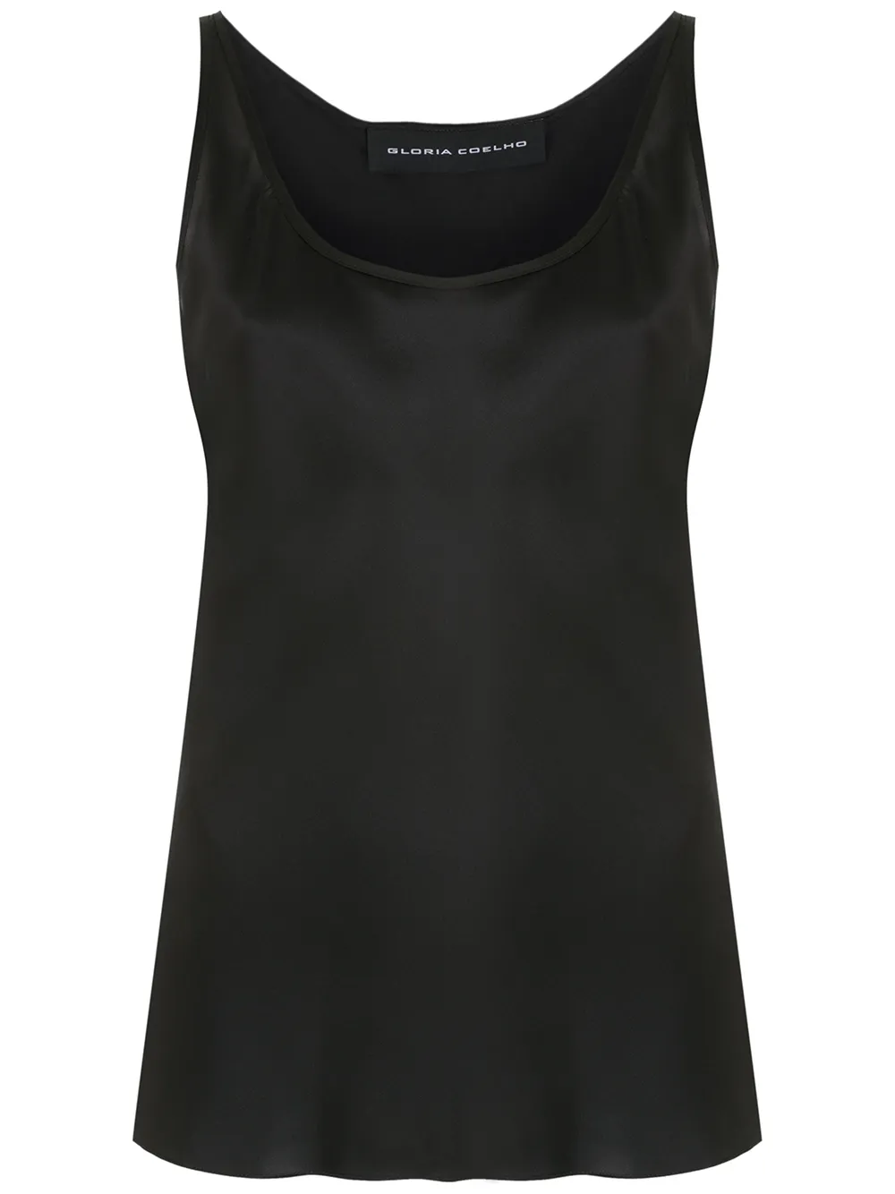 

Gloria Coelho top de seda liso - Negro