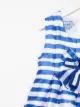 Mi Mi Sol bow-embellished striped flared dress