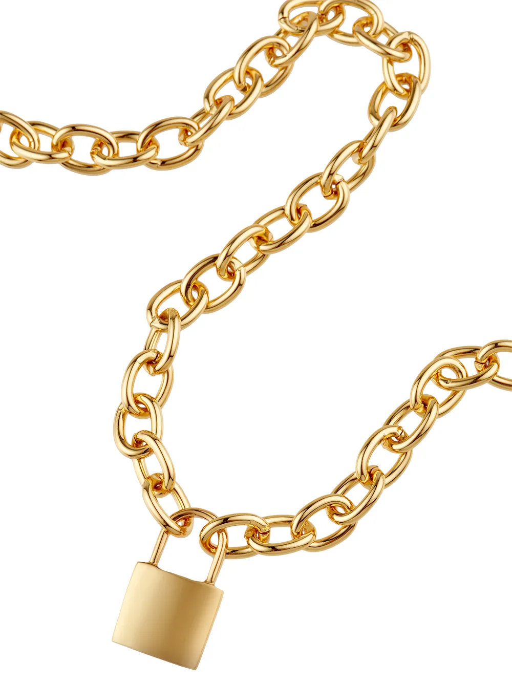 Image 2 of Kenneth Jay Lane padlock-charm chain necklace