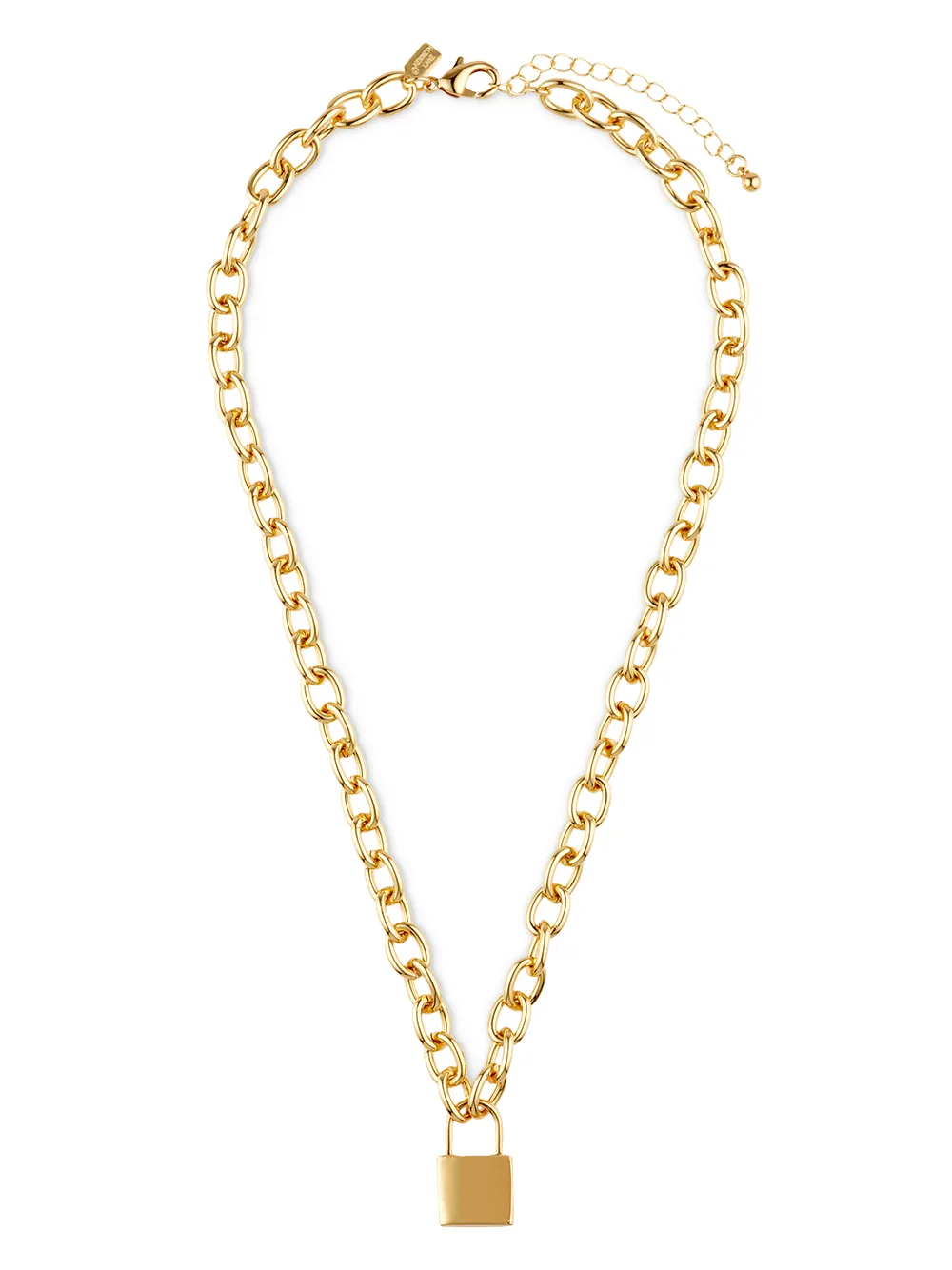 Image 1 of Kenneth Jay Lane padlock-charm chain necklace