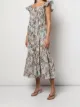 Sea ruffled sleeveless midi dress