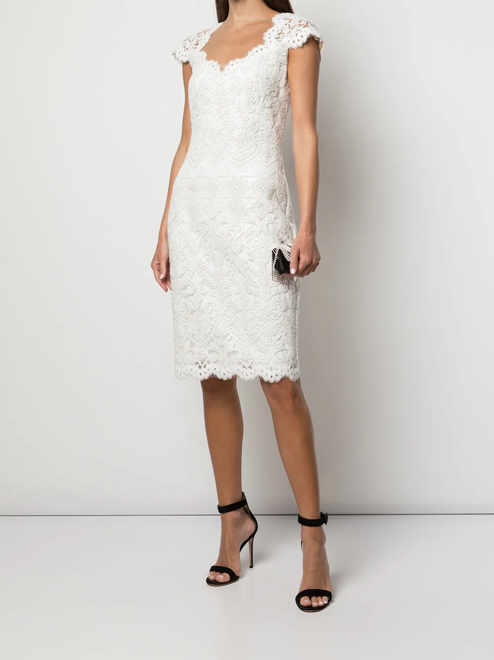 фото Tadashi shoji платье миди с вышивкой