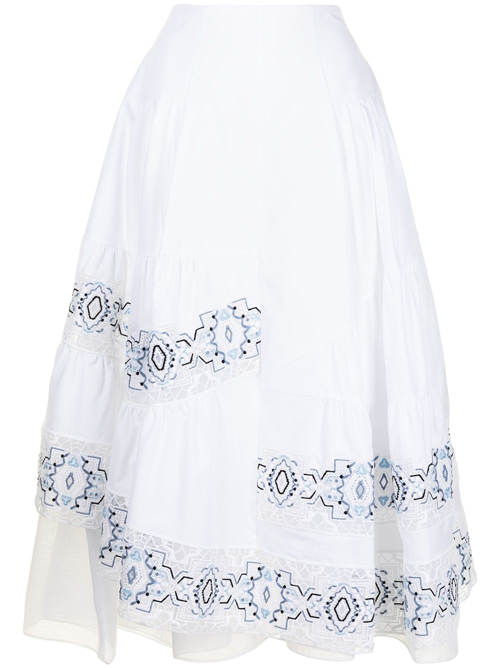 Ermanno Scervino Embroidered A-line Skirt In White