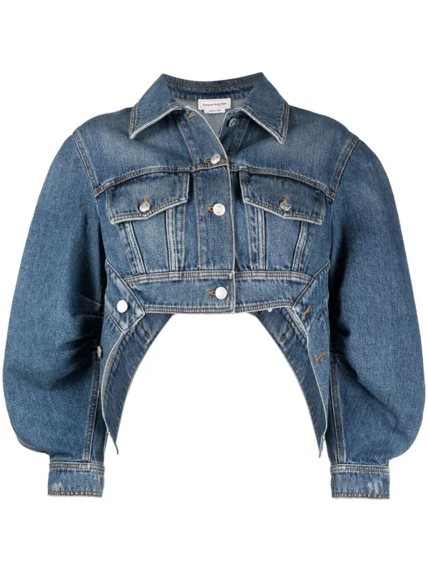 puff arm denim jacket