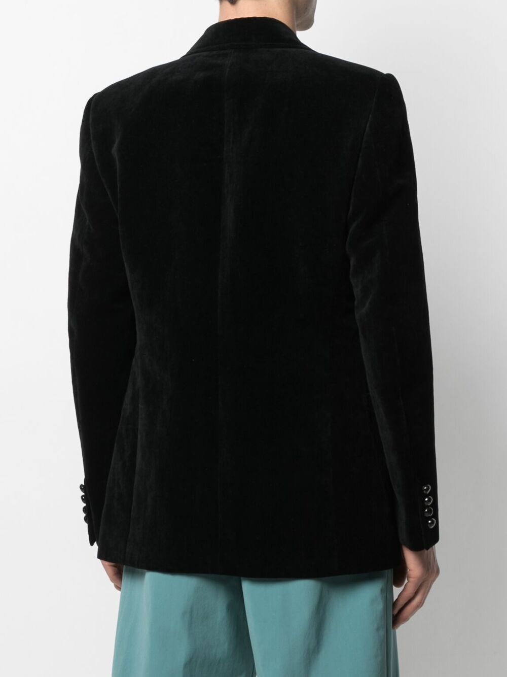 Shop Gucci Single-breasted Velvet Blazer In Black