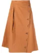 Image 1 of Pinko embroidered-trim A-line midi skirt