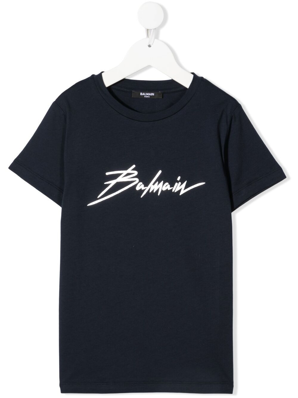 Balmain Teen Logo-print Cotton T-shirt In Blue