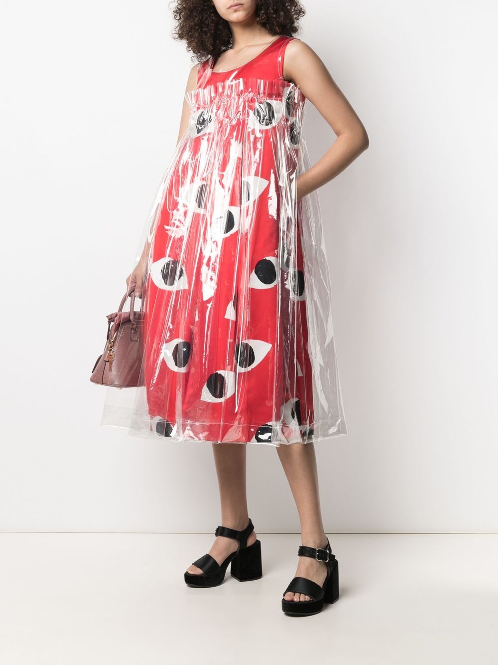 фото Comme des garçons layered eye-print dress