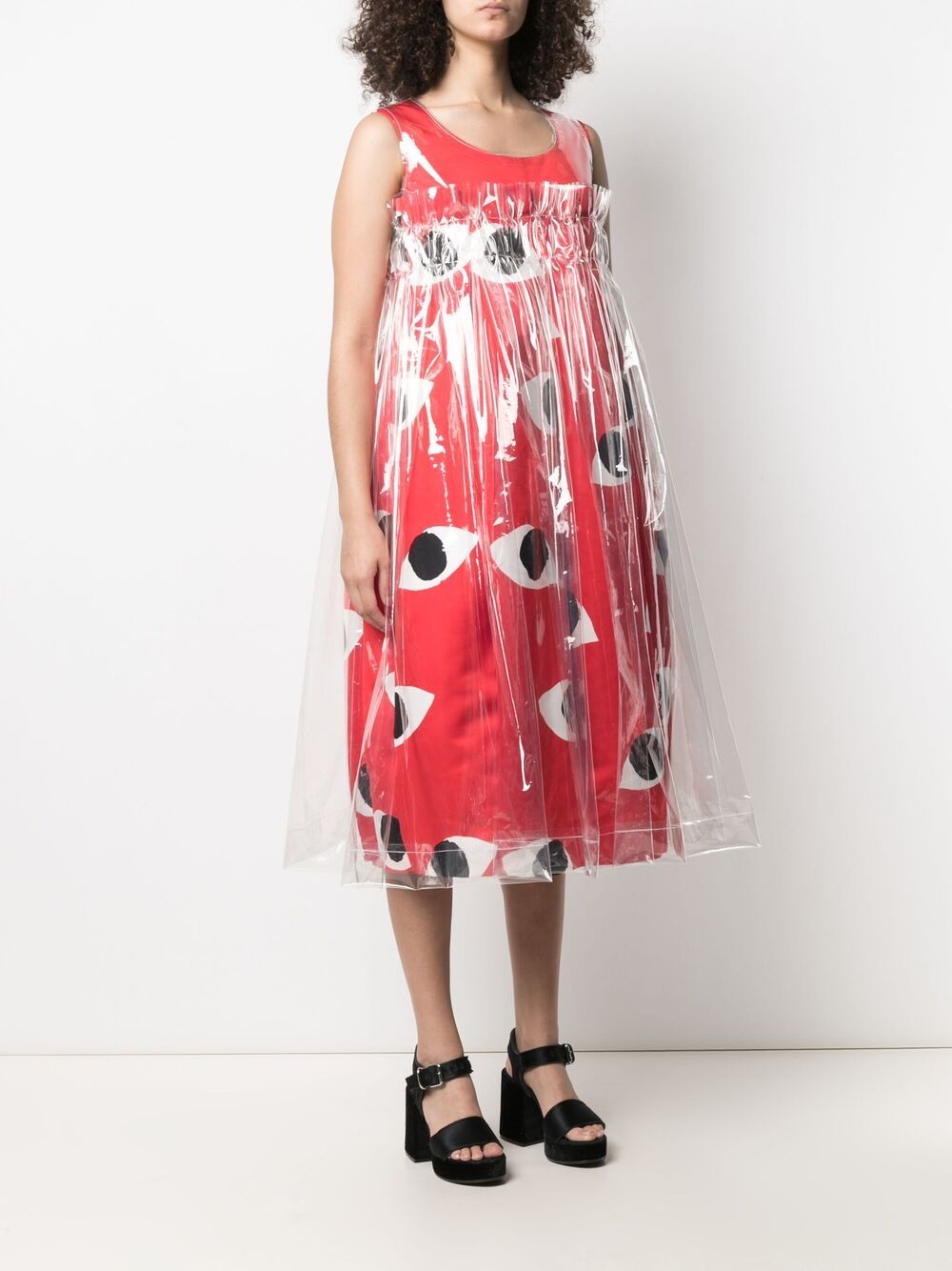 фото Comme des garçons layered eye-print dress