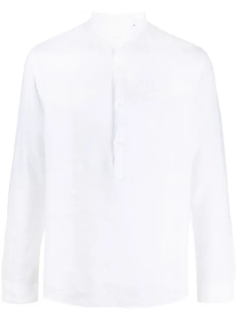 Costumein mandarin-collar linen shirt