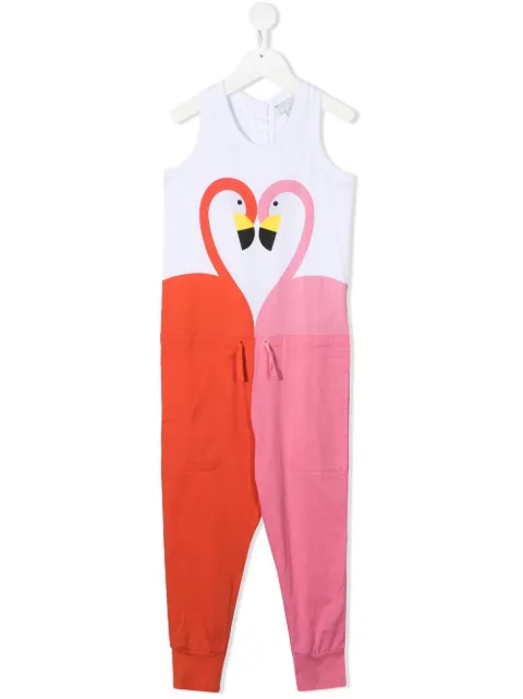 Stella McCartney Kids Jumpsuit mit Flamingo-Print