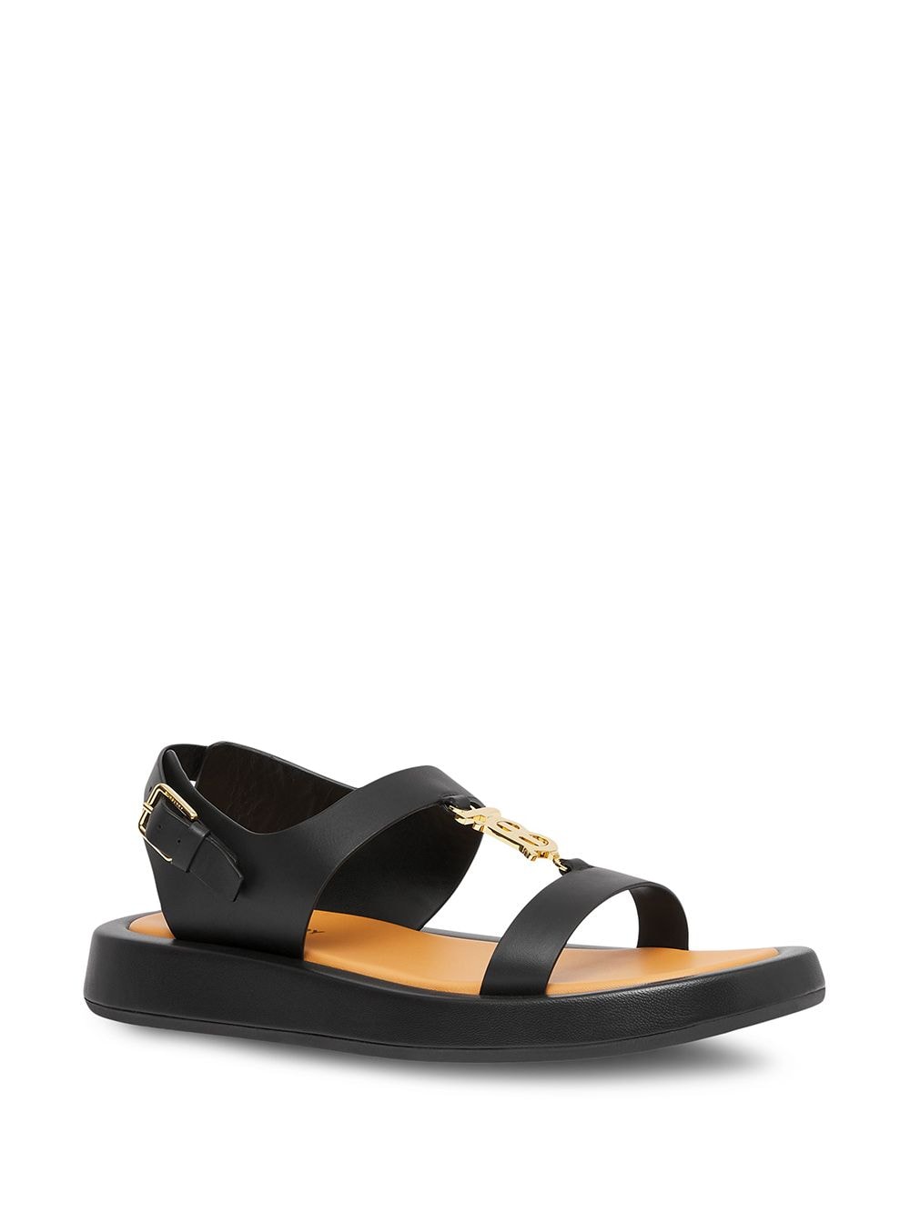 Image 2 of Burberry logo-plaque leather sandals