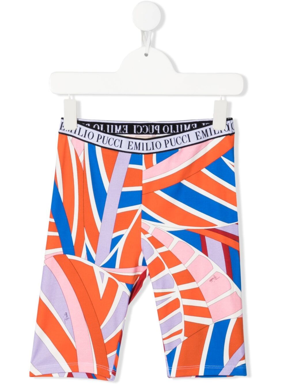 Emilio Pucci Junior Kids' Sal-print Elasticated Shorts In Orange