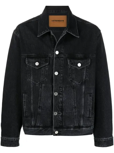 logo print denim jacket | VETEMENTS 