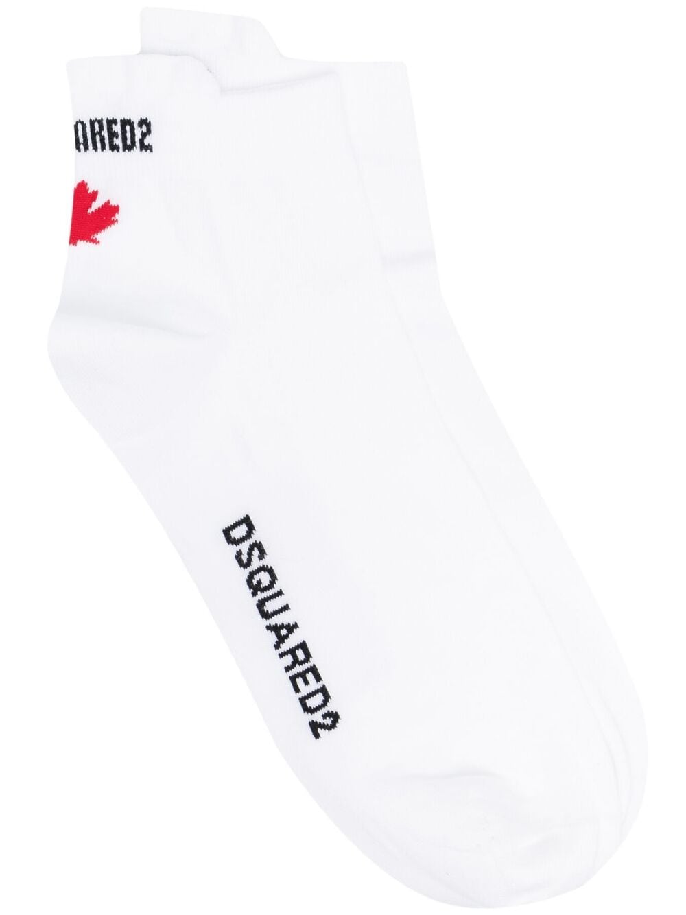 Dsquared2 Intarsia-knit Logo Socks In White