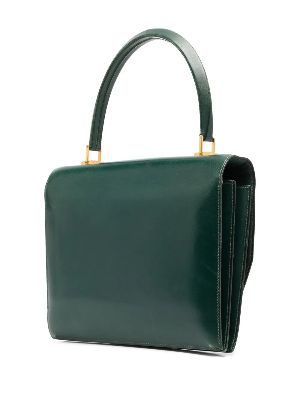 Pre-owned Hermes 1957  Medor Handbag In Green