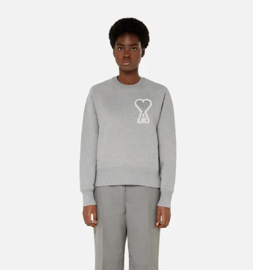 Boxy Crewneck Sweatshirt With Grey Ami 