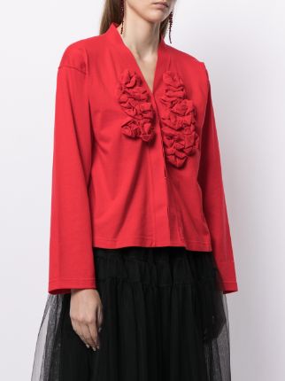 V-neck ruffle-front blouse展示图