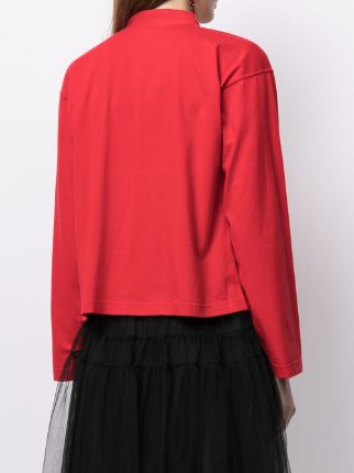 V-neck ruffle-front blouse展示图