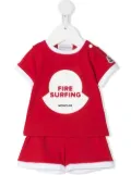 Moncler Enfant fire surfing-print short set - Red