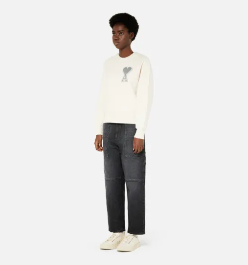 Boxy Crewneck Sweatshirt With Grey Ami 