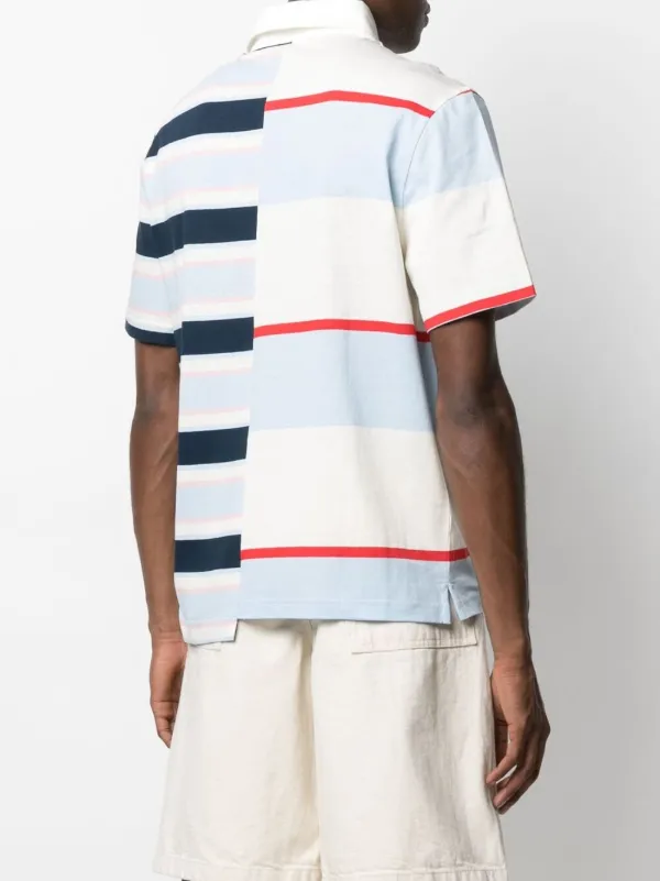 Lanvin Rugby Patchwork Striped Polo 