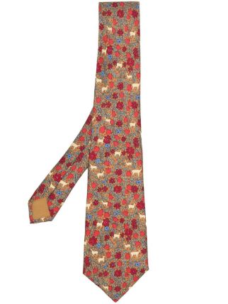 hermes floral tie