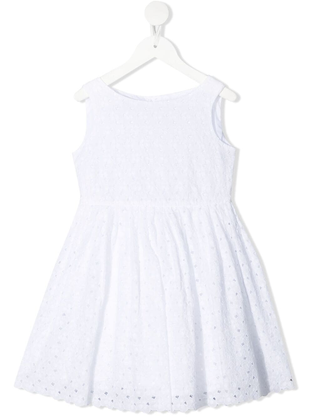 Bonpoint Kids' Floral Lace Cotton Dress In White