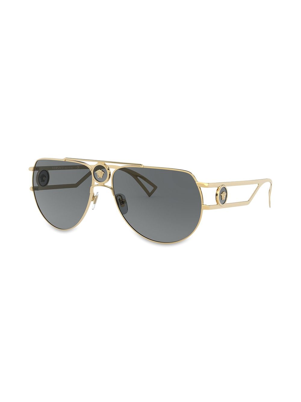 Shop Versace Medusa Pilot-frame Sunglasses In Grey