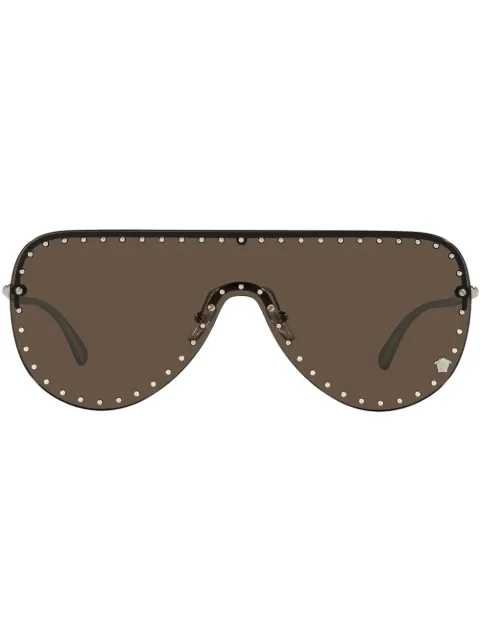 Versace Eyewear stud-detail shield-frame sunglasses