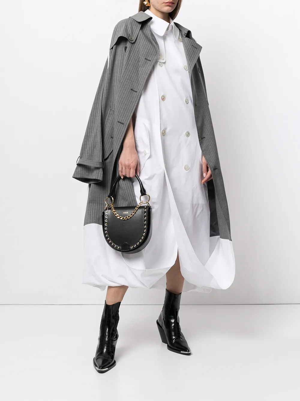 фото Junya watanabe многослойное двубортное платье-рубашка