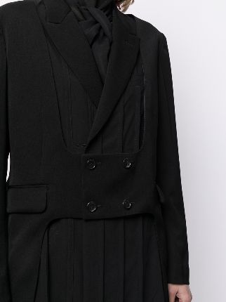 pleated front double breasted coat展示图