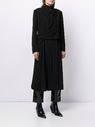 pleated front double breasted coat展示图