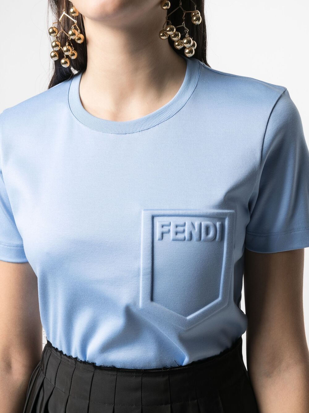 фото Fendi футболка с тисненым логотипом