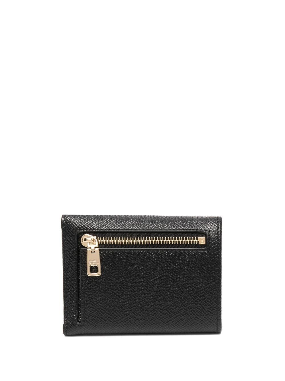 Shop Dolce & Gabbana Logo Plaque Tri-fold Wallet In Black
