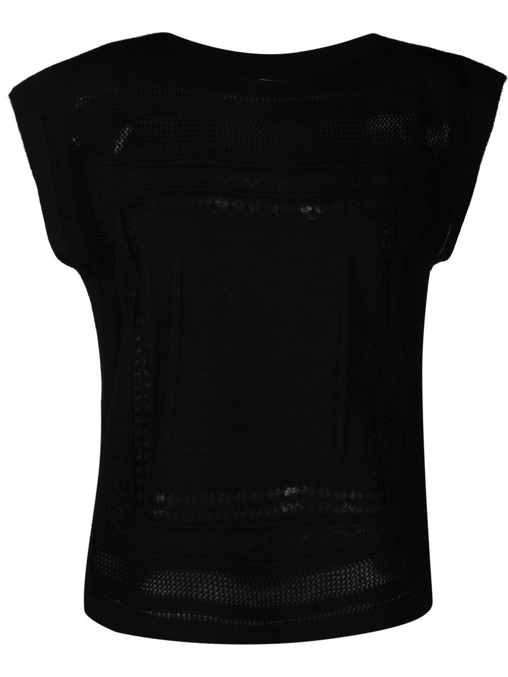 

Barrie lace-panel T-shirt - Black