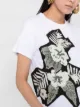 Barrie floral-knit panel T-shirt
