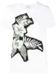 Image 1 of Barrie floral-knit panel T-shirt