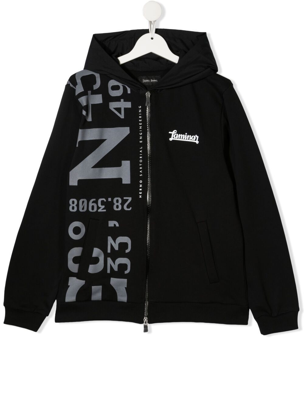 Herno Teen Hooded Bomber Jacket In Black