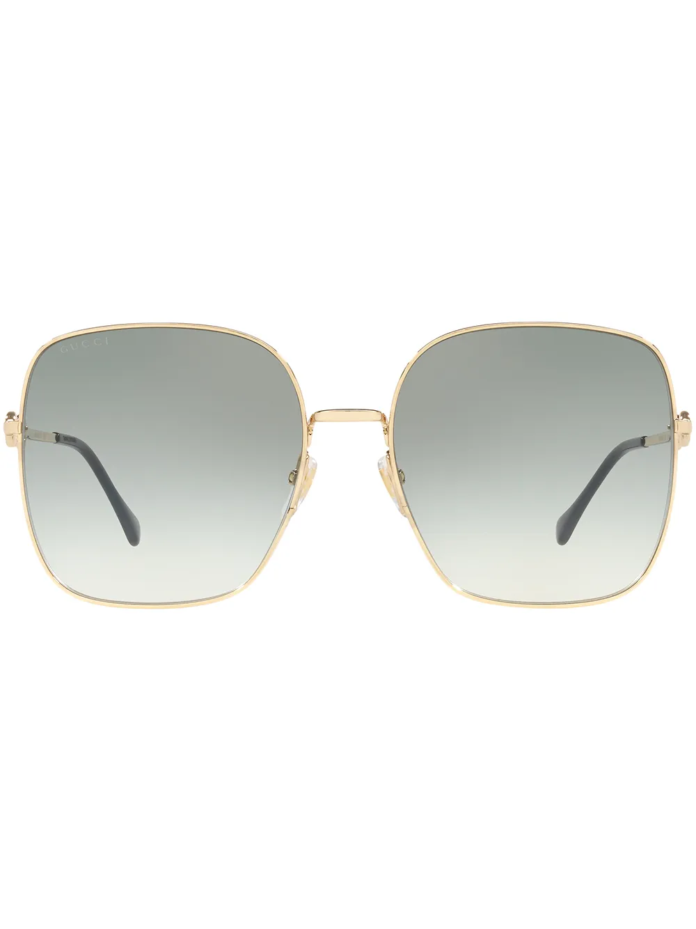 Gucci Eyewear horsebit-embellished oversized sunglasses - Gold