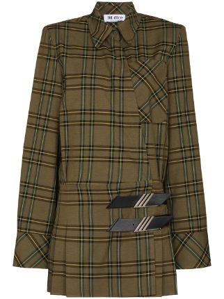 The Attico Checked Mini Shirt Dress Farfetch