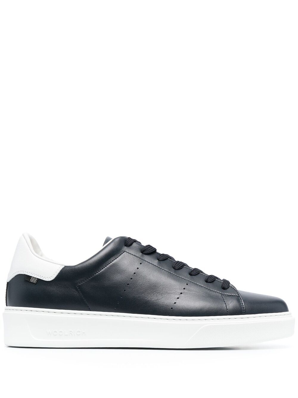 WOOLRICH PERFORATED LOW-TOP LEATHER SNEAKERS