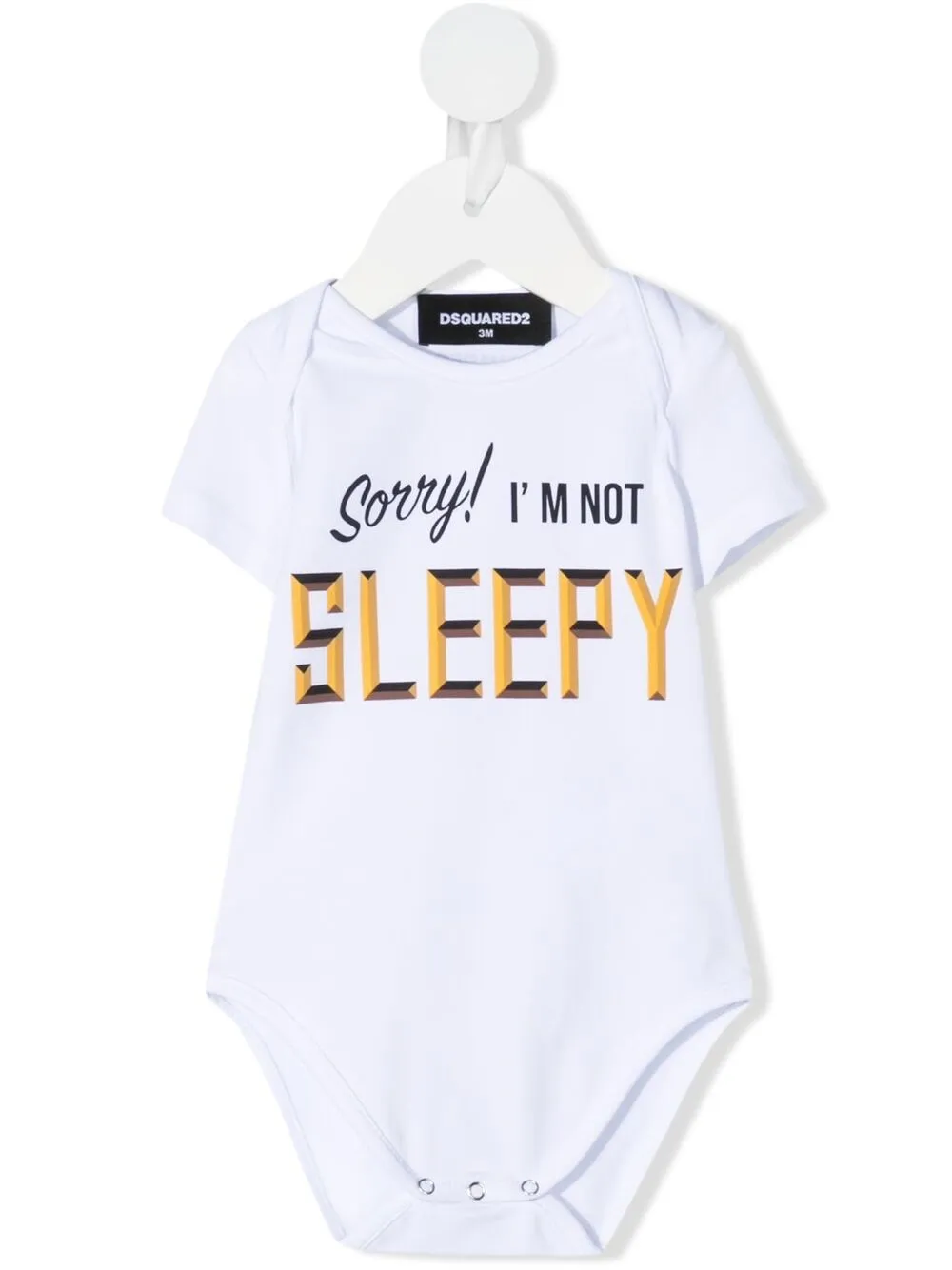 Dsquared2 Babies' Not Sleepy-print Body In 白色