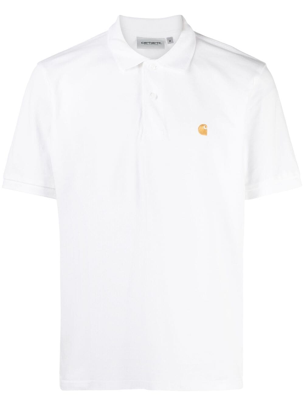 Shop Carhartt Embroidered-logo Cotton Polo Shirt In White
